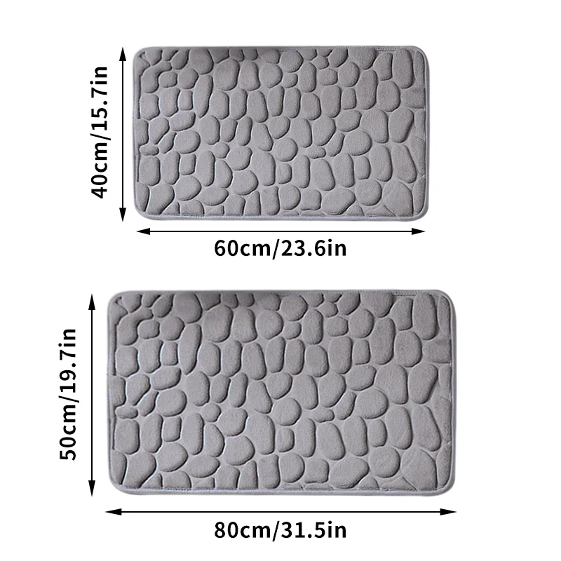 Soft Memory Foam Shower Bathroom Bath Floor Mat Rugs Quick Dry Super Water Absorbent Non Slip Stone Bath Mat