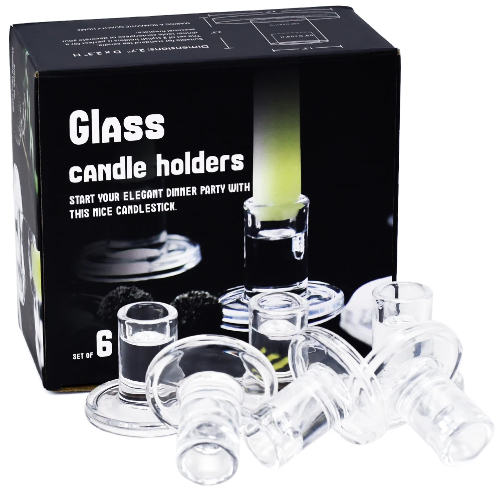 European Style Simple Glass Candlestick For Candlelight Dinner Wedding