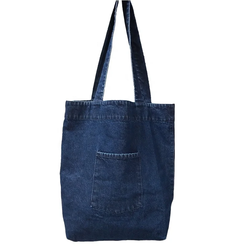
Hot Sale Customized Printed Logo Denim Fabric Tote Bags 