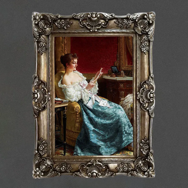 Antique Gold French Carved Resin Picture Frame Decorative Table Top Photo Art for Home Wall Decor