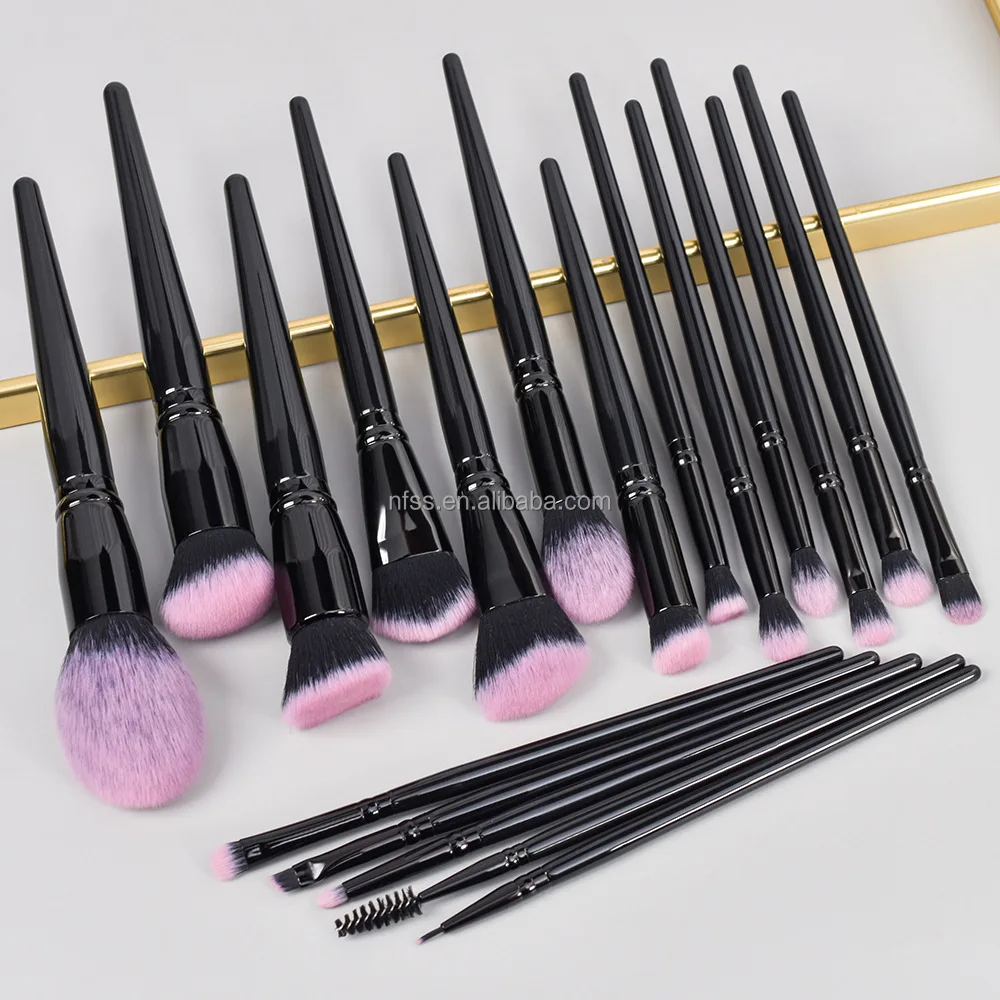 Wholesale 18 pcs Luxury Professional  Cosmetic Brushes Set Tool Custom Logo Make Up High Quality Makeup Brushes Set With Bag
