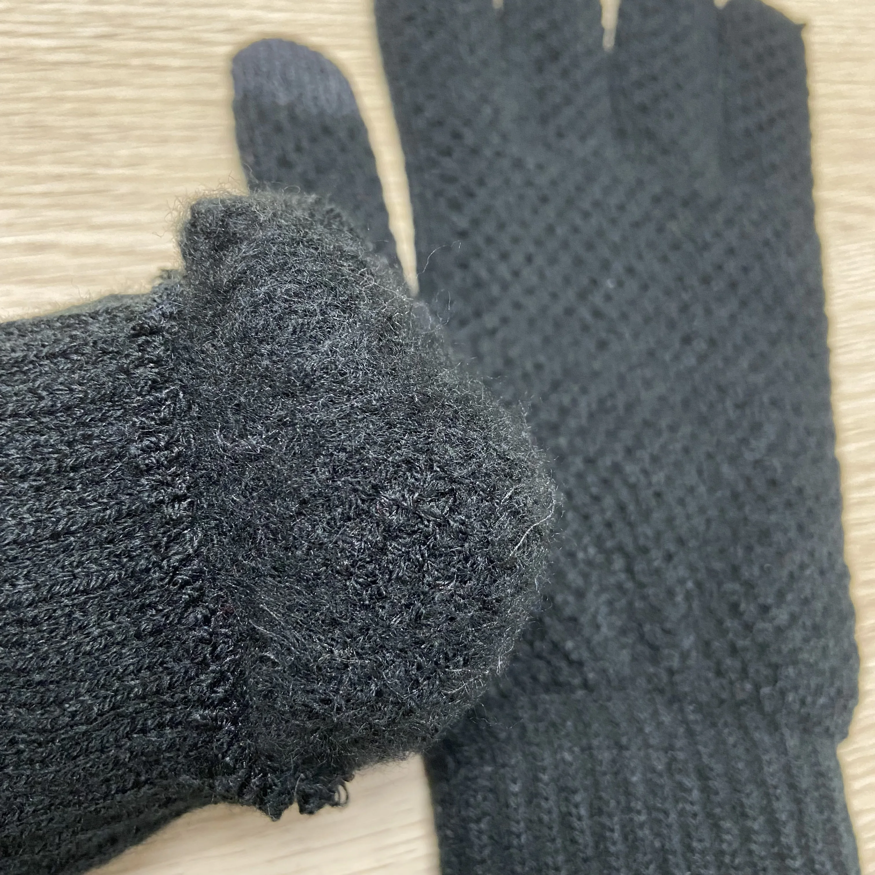 Custom Magic Touchscreen Winter Knitted Acrylic Gloves With Fleece Lining Polar Fleece Custom LOGO Adult Kids Saftey Gloves