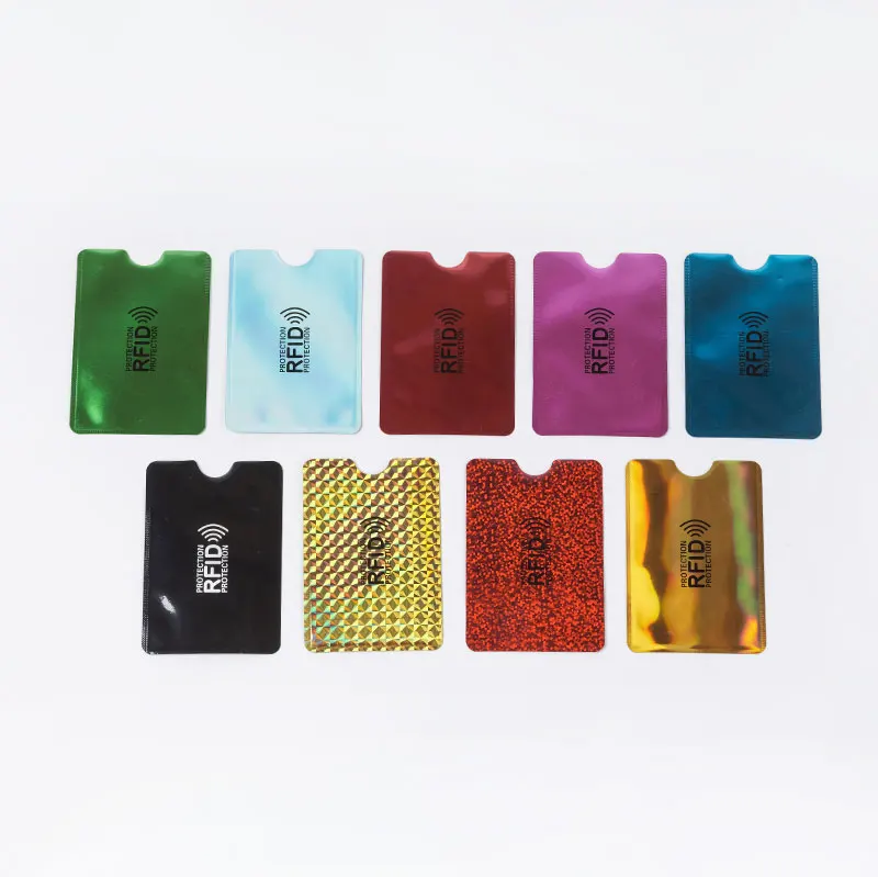 Hot selling anti-theft Aluminum foil paper RFID Blocking sleeve plastic card holder