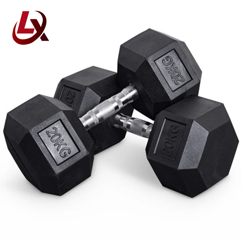 Chinese factories OEM customize custom gym Bodybuilding 5 10 25 50 kg hex rubber/cast iron dumbbell