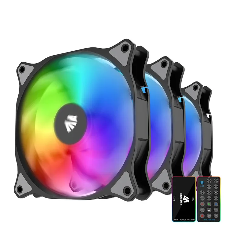 Wholesale WD-3PACK LED DC 12V DC 5V 6Pin Silent Quiet Cooler Case RGB Fan For PC Computer