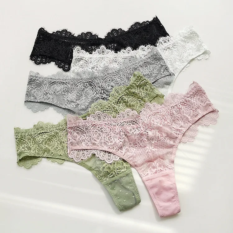 Sexy Lace Women Panties Seamless Underwear Hollow Out Sensual Lingerie Female Breathable Thongs T-back G-string  0477