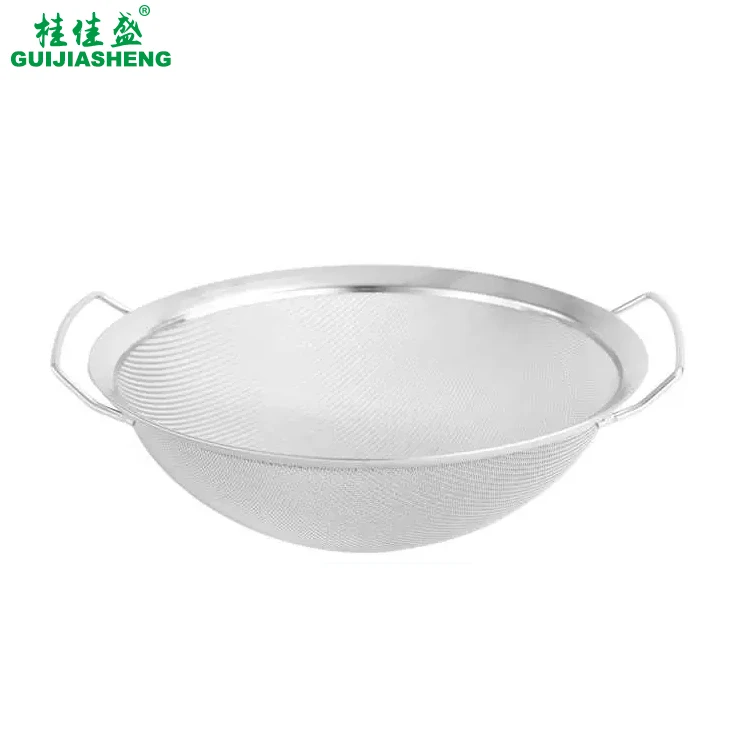 Colander Stainless Steel Dense Mesh Net Strainer for Washing Fruit Vegetable Kitchenware Metal Oil Strainer Filter with Handle
