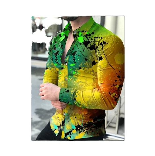 Мужская Повседневная рубашка с длинным рукавом модная уличная одежда мужские приталенные длинные рубашки для мужчин