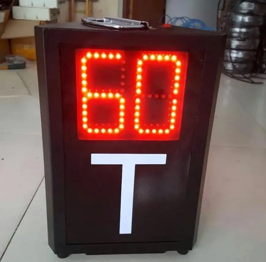 Table Tennis Game Electronic Countdown Timer, Time-out Device Scoreboard 3 Sides, Pedometer 60s