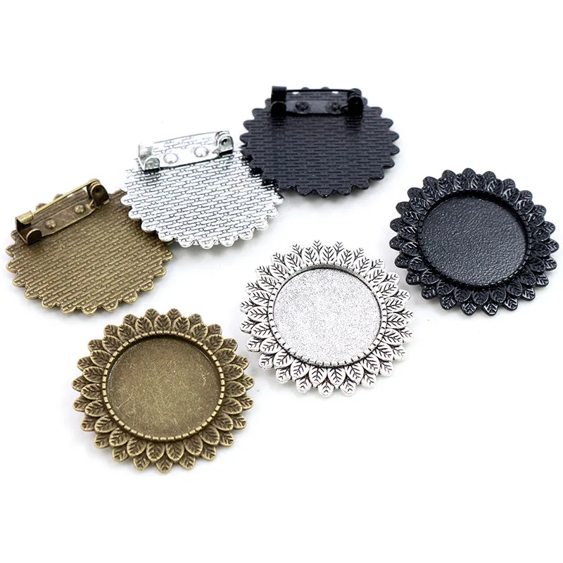 Flowers Sublimation brooch customized Luxury logo christmas brooch with sublimation disc