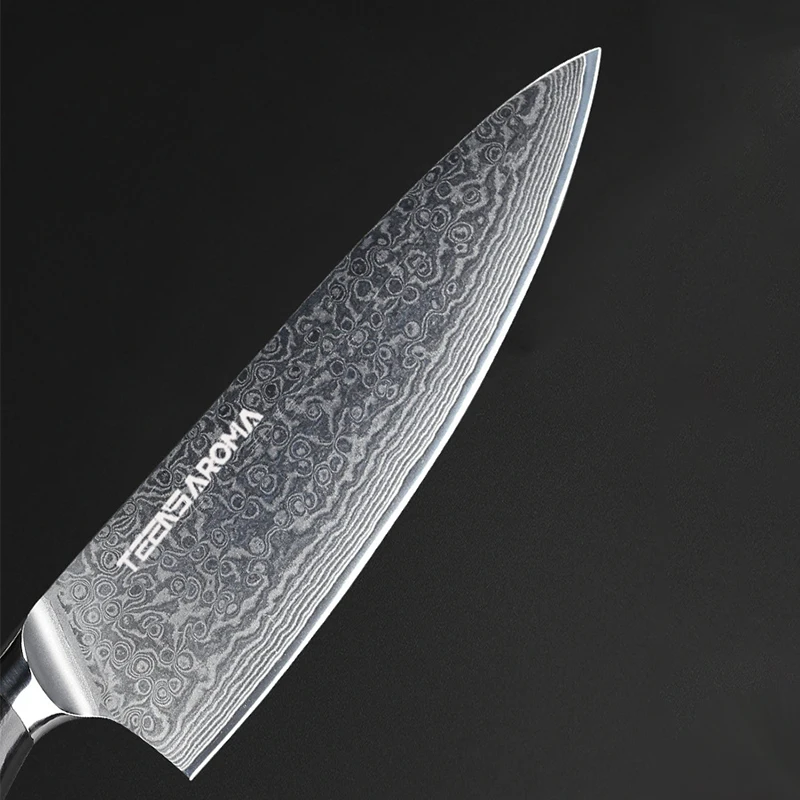 TEENS High Carbon Steel Kitchen Knife  Damascus Steel Forged Chef Knife 8 Inch