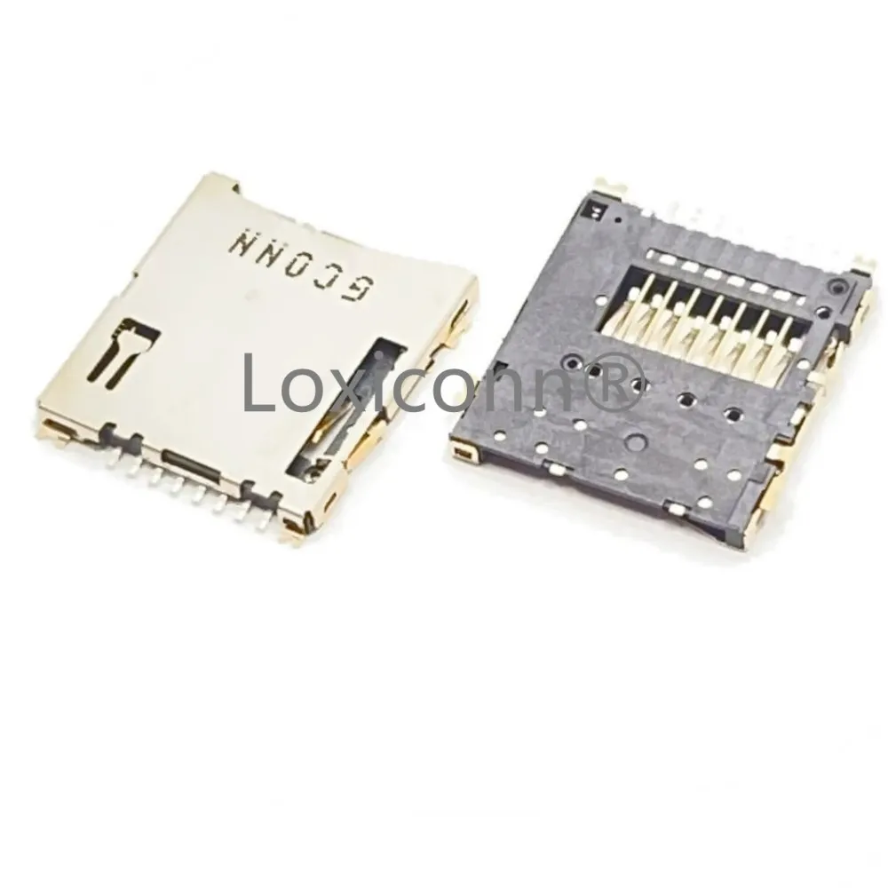 High quality smart card connector push push  8pin SMT TF connector