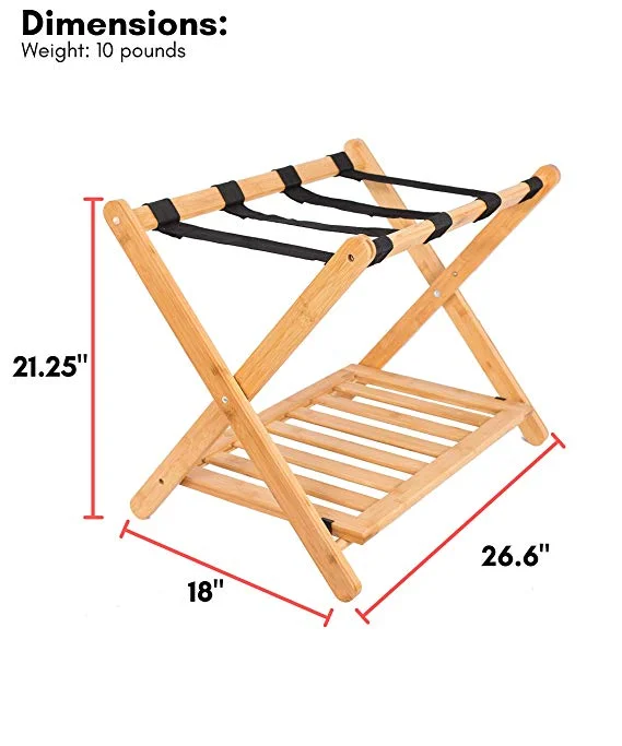2 яруса бамбуковая Складная полка для багажа чемодан стенд с обувные полки для дома