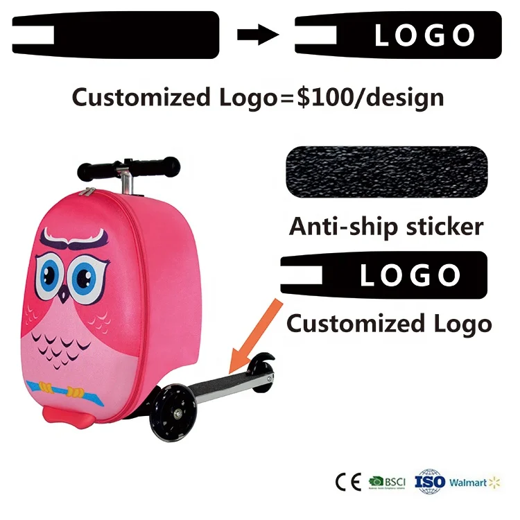 19 Inch cheap children travel suitcase kids trolley luggage bag with small EVA folding wheels