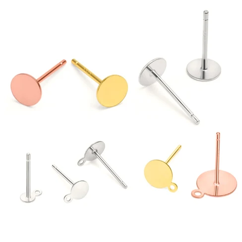 3mm to 10mm DIY Earring  Anti Allergy Blank Earring Posts Round Pad 316 Stainless Steel Earring Post
