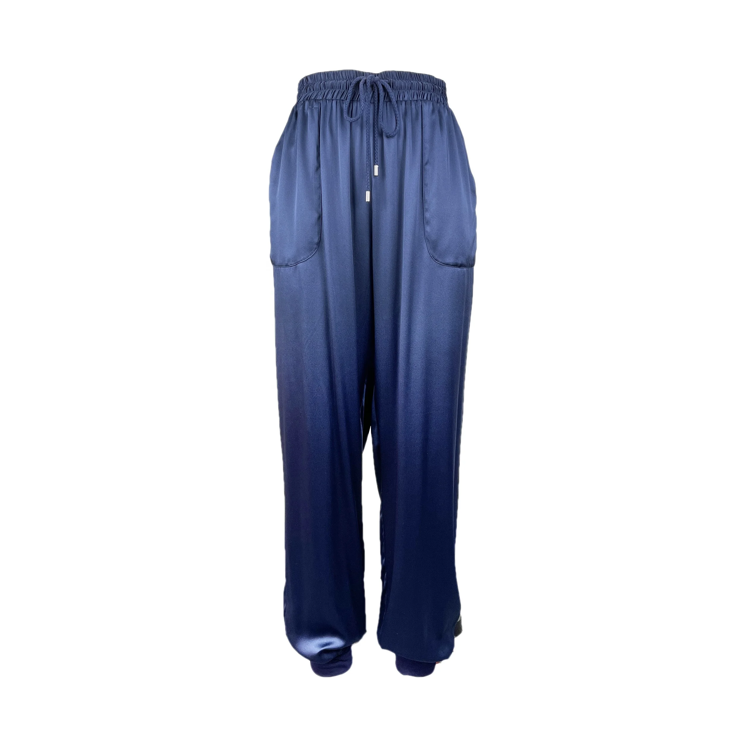 
2021 Fashional Women Office Pants Cheap Ladies Silk Spandex Satin Causal Sustainable Breathable Long Pants OEM 