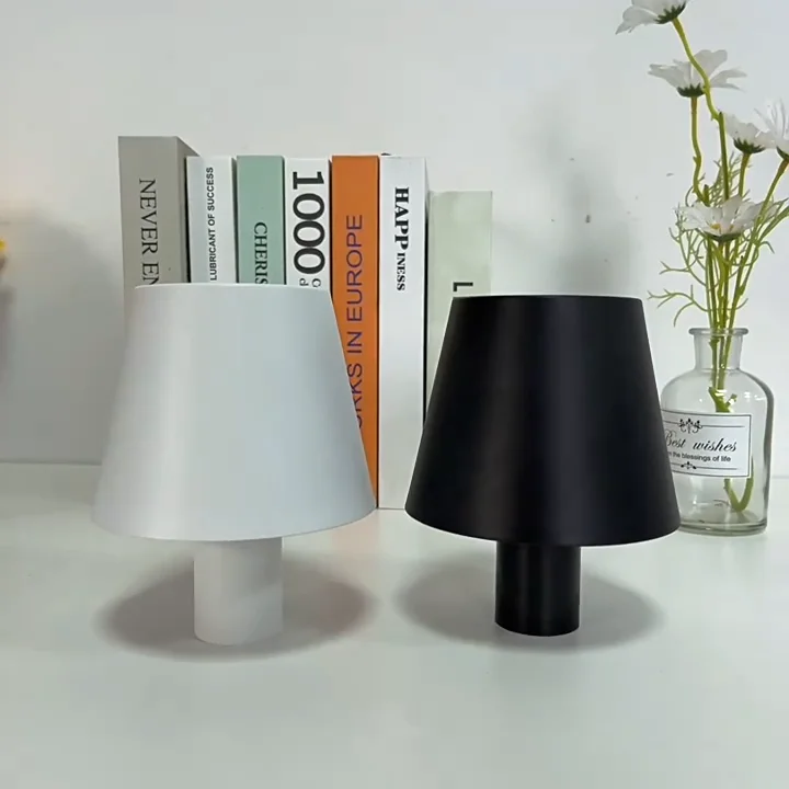 #2 White - Three-Color Touch Switch Table Lamp with Regular Bottle Design Long Press to Adjust Brightness