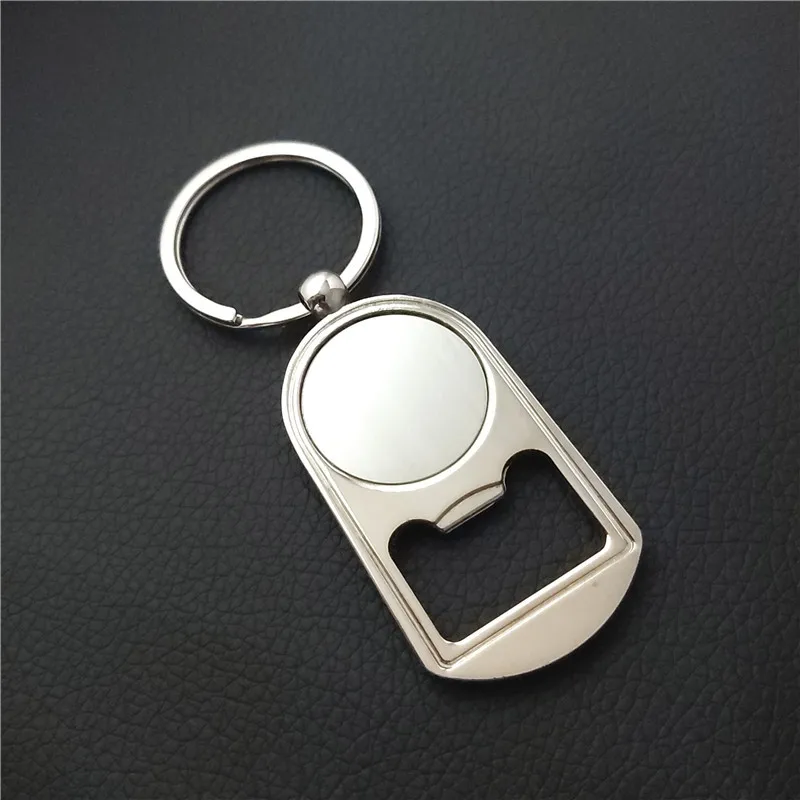 Bottle Opener Keyring Zinc Alloy Beer Bar Tool Beer Opener Keychain Custom Logo Blank Metal Key Chains