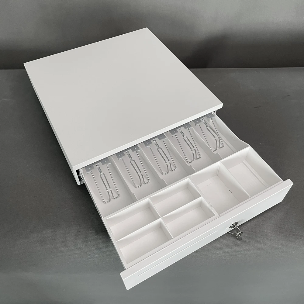 Supermarket Restaurant 405L Metal Money Tray Five Grid Cash Notes Slots POS System Machine Cash Box Register Drawer