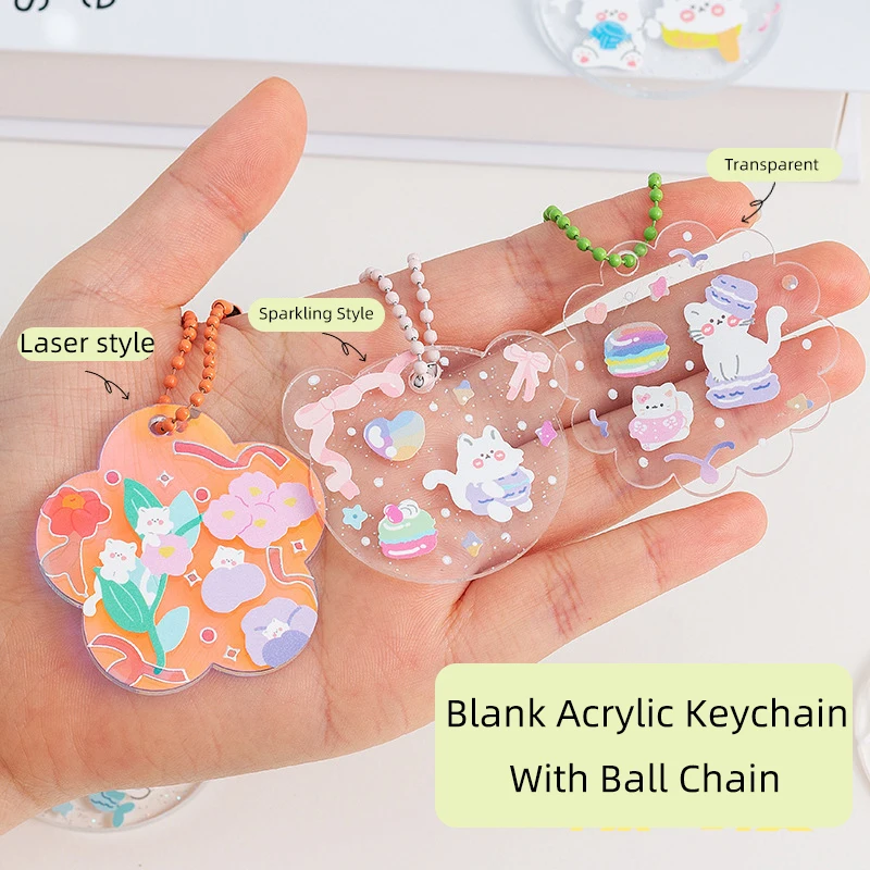 Price Promotion Transparent DIY Plastic Keyring Clear Blanks Acrylic Keychain