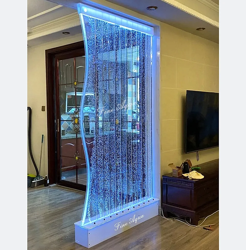 Modern Designs Indoor LED-Light Acrylic Bubble Wall Water Features Handcrafted Panel Techniques Wedding & Home Decor
