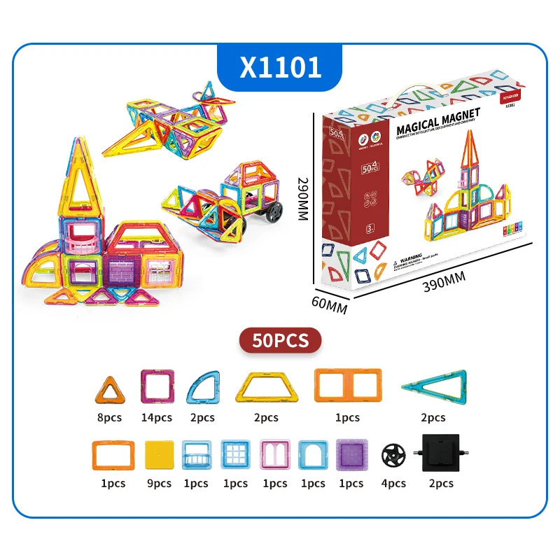 Magic Magnet Magnetic Connecting Building Blocks Tiles Custom Car Educational Toys