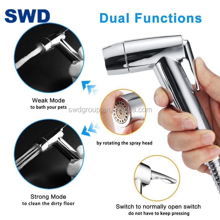 Мойка ручной душ полезно для ухода за внешностью и биде с Abs латунь Sus (нержавеющая сталь хром комплект покрытием биде спрей Shattaf биде Ручная стирка биде