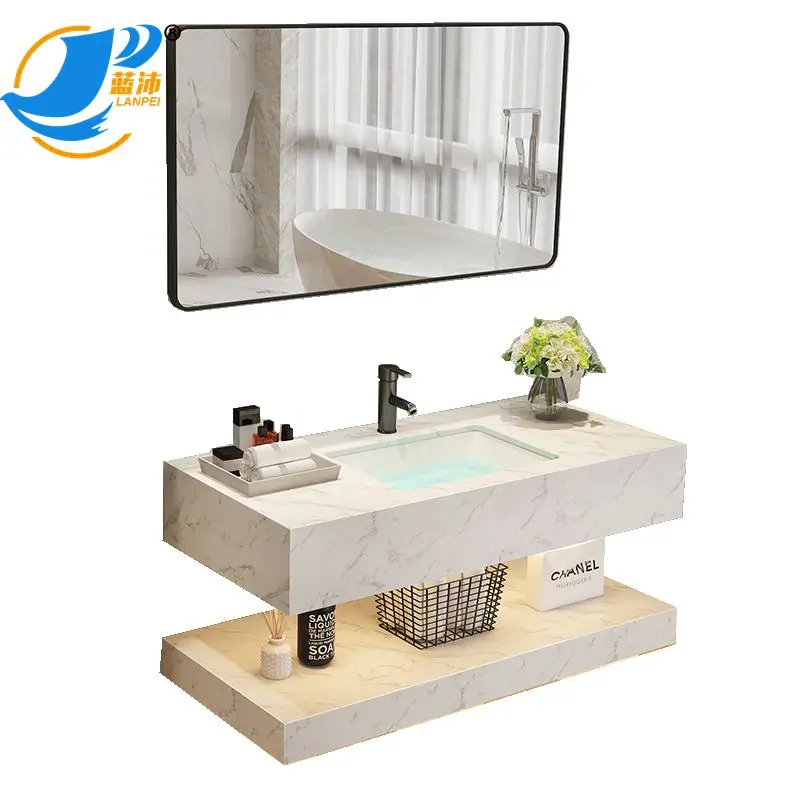 
AWT001-100 muebles de bano white single/double sink bathroom cabinets marble tops bathroom vanity 