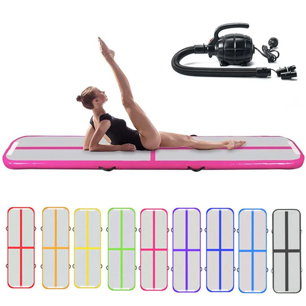 Inflatable track mat blue factory price home cheap gym equipment mattress Tumbling gymnastics inflatable air track