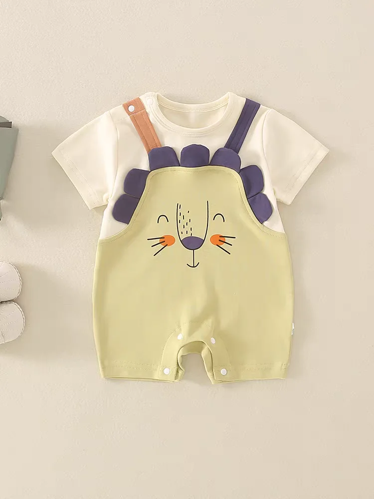 New summer baby onesies pure cotton newborn onesies flower baby clothes