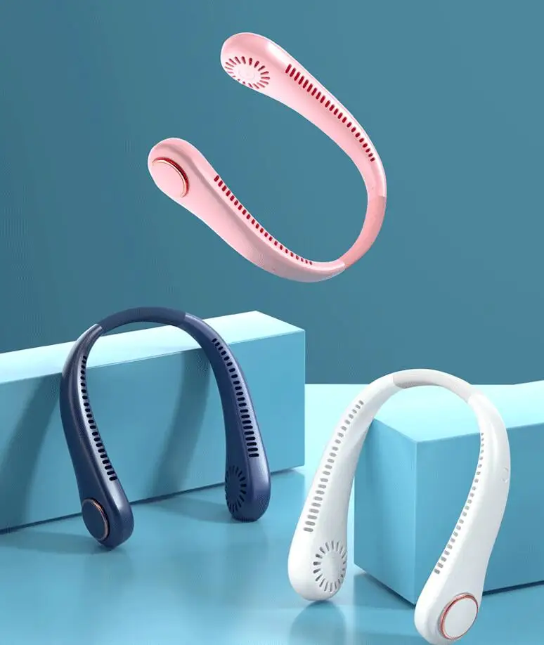 Portable Neck Fan,Hands Free Bladeless Fan 3 Speeds Adjustment Rechargeable USB Powered Neck Fan for Outdoor Indoor