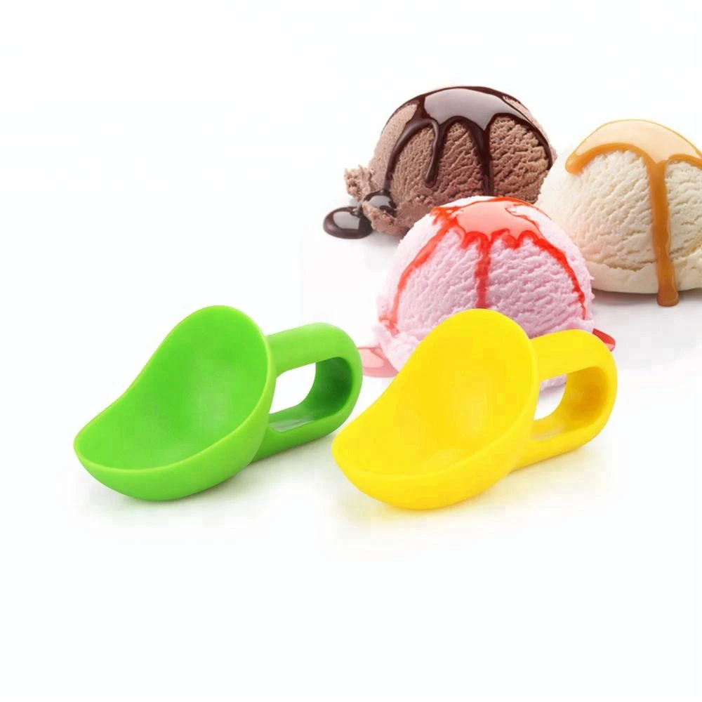 Good Quality New Design Color Custom Handle Spoon Safety Food Grade PP Kids Mini Plastic Ice Cream Scoop