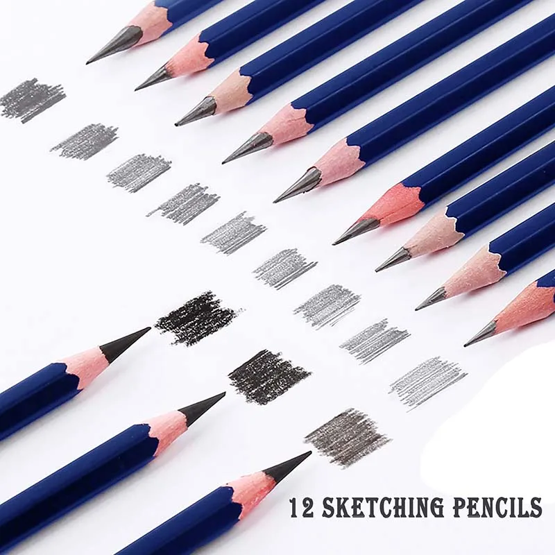 LISI Customized 145pcs Professional Drawing Sketch Pencil Set Wooden Charcoal Pencil Sketching Set For Sketch and Draw