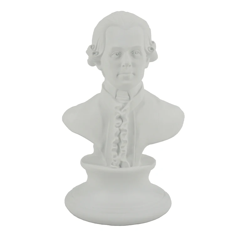 Small Size Famous Musician Mozart Resin Bust Statue Home Decoration Ornament  Portrait Sketch Model Art Craft