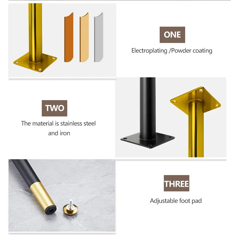 Amazon hot sell premium black golden sofa metal furniture legs for chair