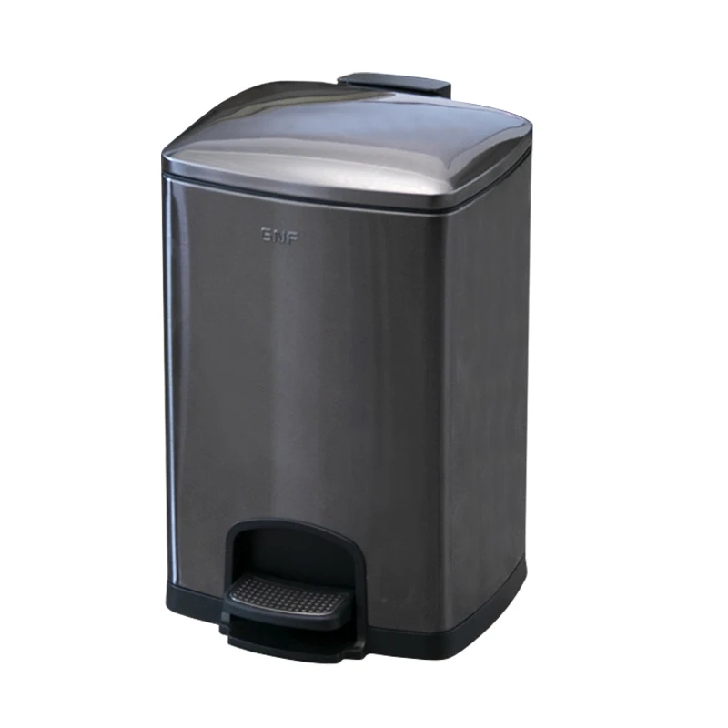 Leasylife 8L 12L large capacity pedal trash can stainless steel square trash can with lid