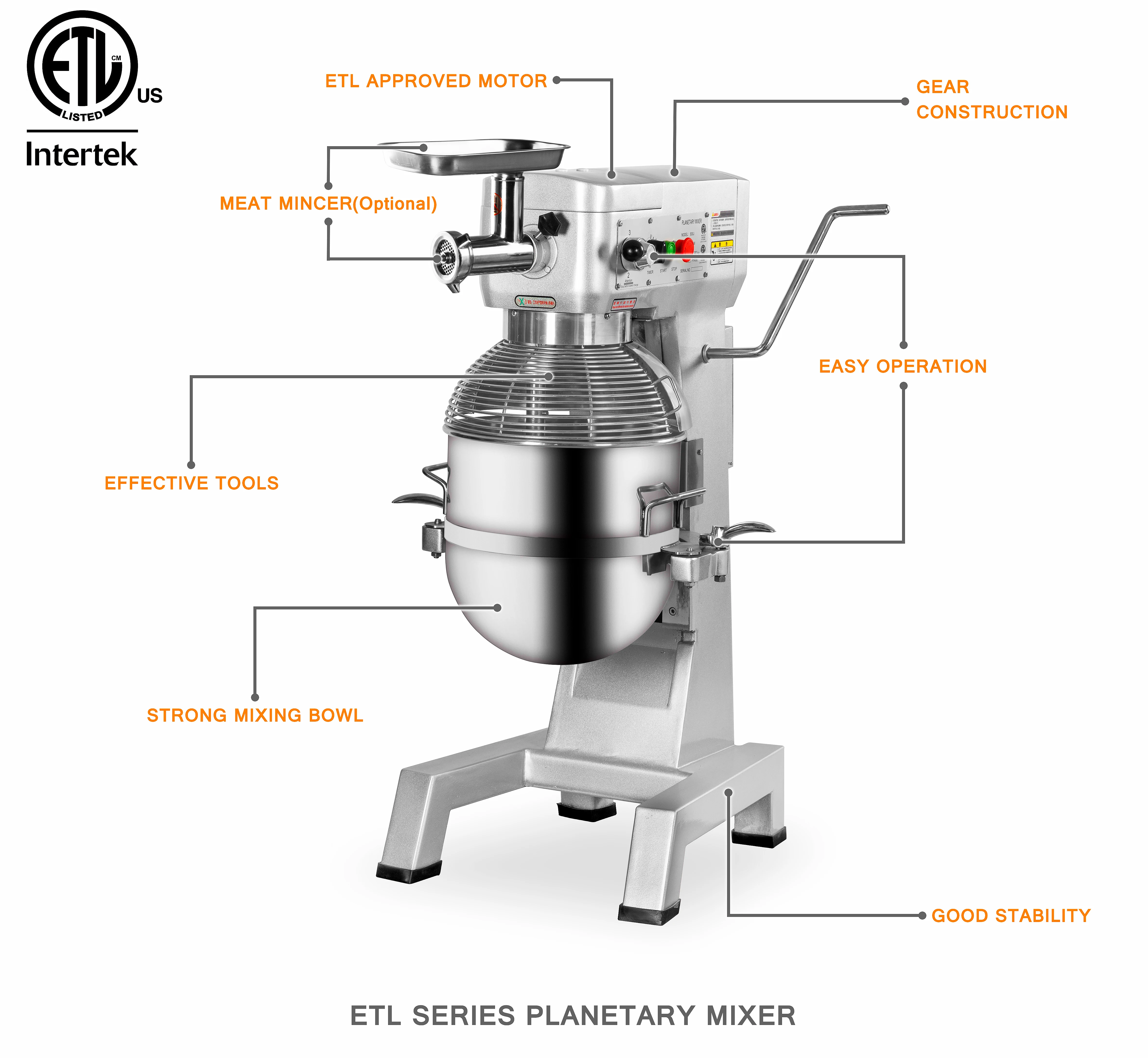 Fashion Universal Planetary Food Mixer Mixers 30 Litres Stainless Steel With Low Price