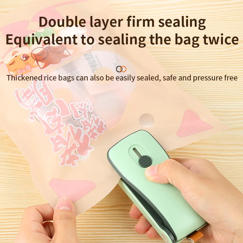 OEM manual plastic bag sealer cutting knife rechargeable battery crack food saver hand heat hot air seam edge sealing machine