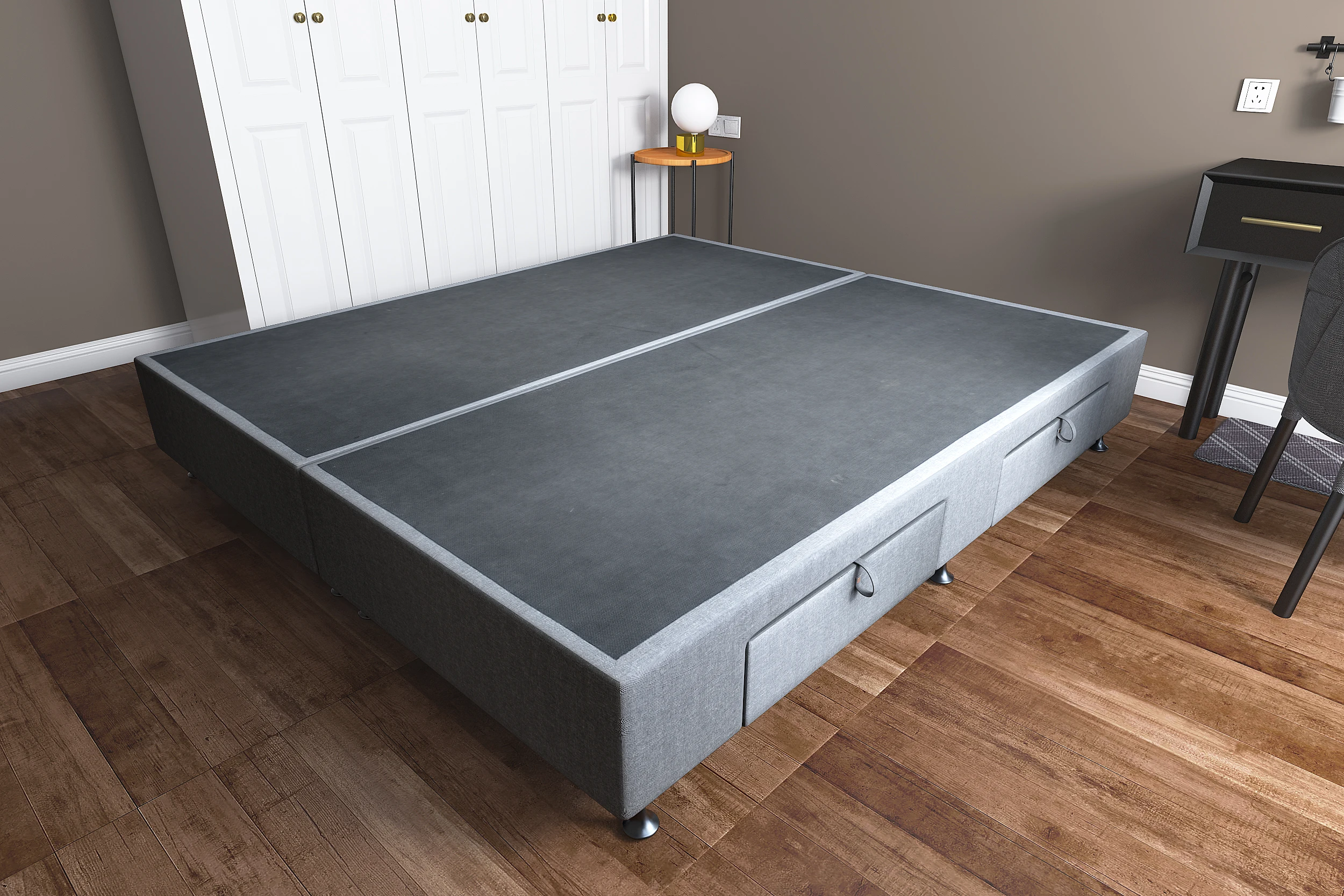 2 Person Comfortable Modern Wood Simple Double Luxury Soft Bed With Storage Drawers