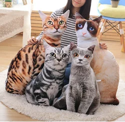 Wholesale Home 3D Animals Shaped 70cm large plush cat pillow animal body pillow cushion