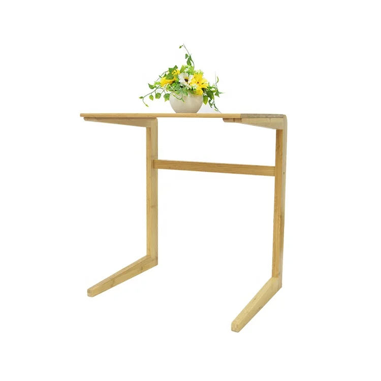 Bamboo Sofa Side Table TV Tray Couch Coffee Snack End Table Bedside Table Notebook Tablet Beside Bed Sofa Portable Workstation