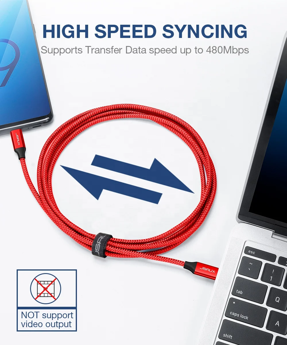 JSAUX USB C to USB C 60W Cable USB Type C Charger Cord Compatible with Samsung Galaxy S20+ Note 20 Ultra Note 10+ MacBook Pro