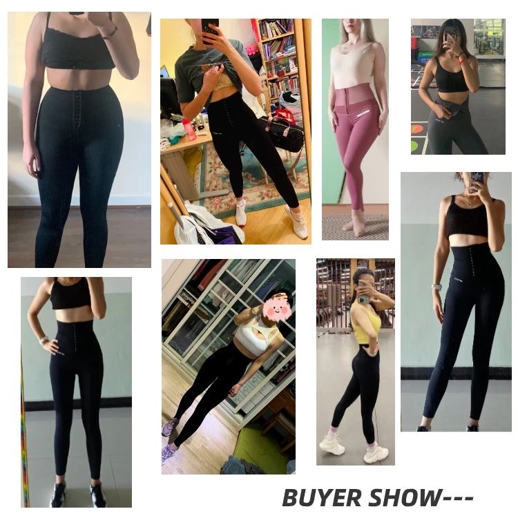 HEXIN Custom Logo High Quality Elasticity High Waist Yoga Pants Women Tummy Trimmer Waist Trainer Leggings