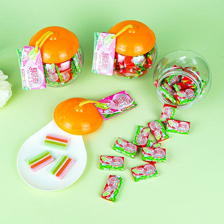 Halloween Plastic Box Fruity Chewing Gums Sweet Watermelon Bubble Gum Multi-colored Gummy Jelly Candy