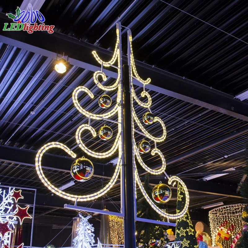 Светодиодный Рождественский мотив света для украшения уличного столба