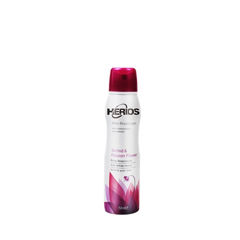 HERIOS Wild Rose and Vanilla Scent  Aerosol Spray Deodorant Anti-Perspirant 150ML for Body Perfume and Body Spray