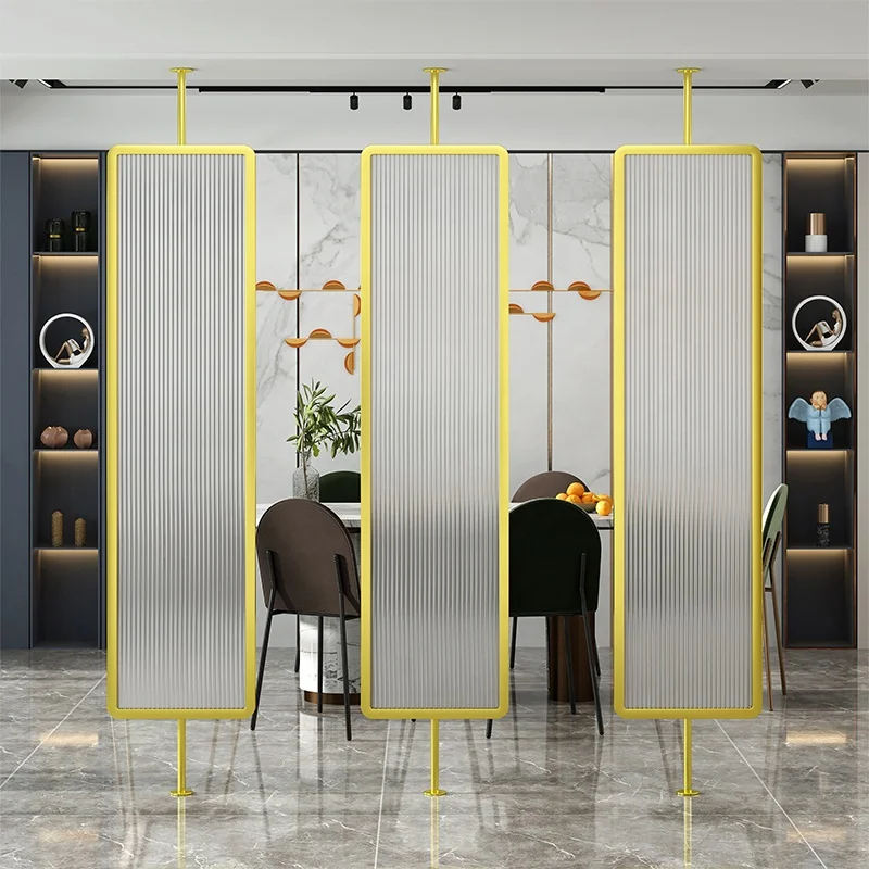 Wholesale High Quality Panels Rotatable Metal Decorative Screen With Glass panel Living room partition