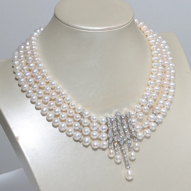 
High Quality Elegant temperament fashion popular ladies Freshwater pearl wedding party jewelry set for sale 
