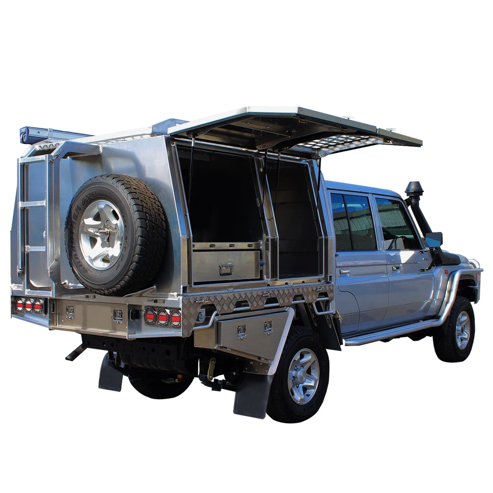 Двойной/одинарный/дополнительный алюминиевый лоток и навес с кабиной 4x4 ящиком для собак инструментов пикапа