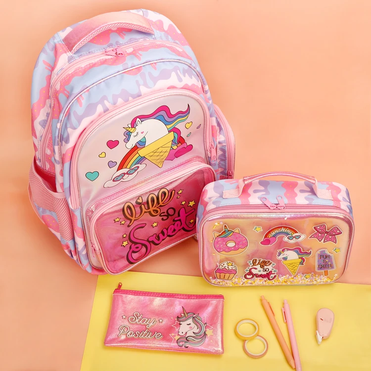 New Arrival Custom Insulated Pink Picnic Bag Dessert Design Waterproof Thermal Cooler Lunch Bag for Kids